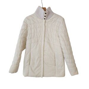 Jordan Craig Puffer Jacket Quilted Insulated White Mid Length Womens Medium